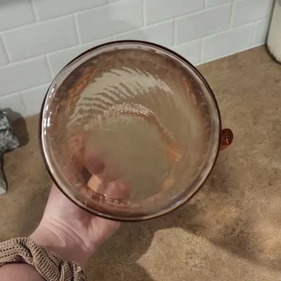 RARE Antique Vintage French Pink Depression Glass Pitcher
